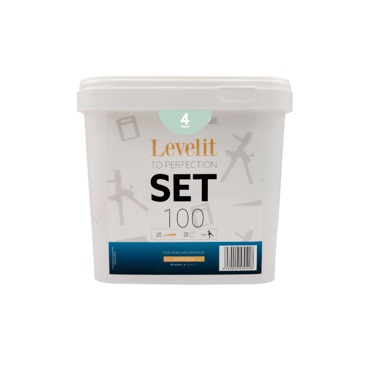Levelit – Kompletter Satz – Keilen, Clips und Kunststoffzange