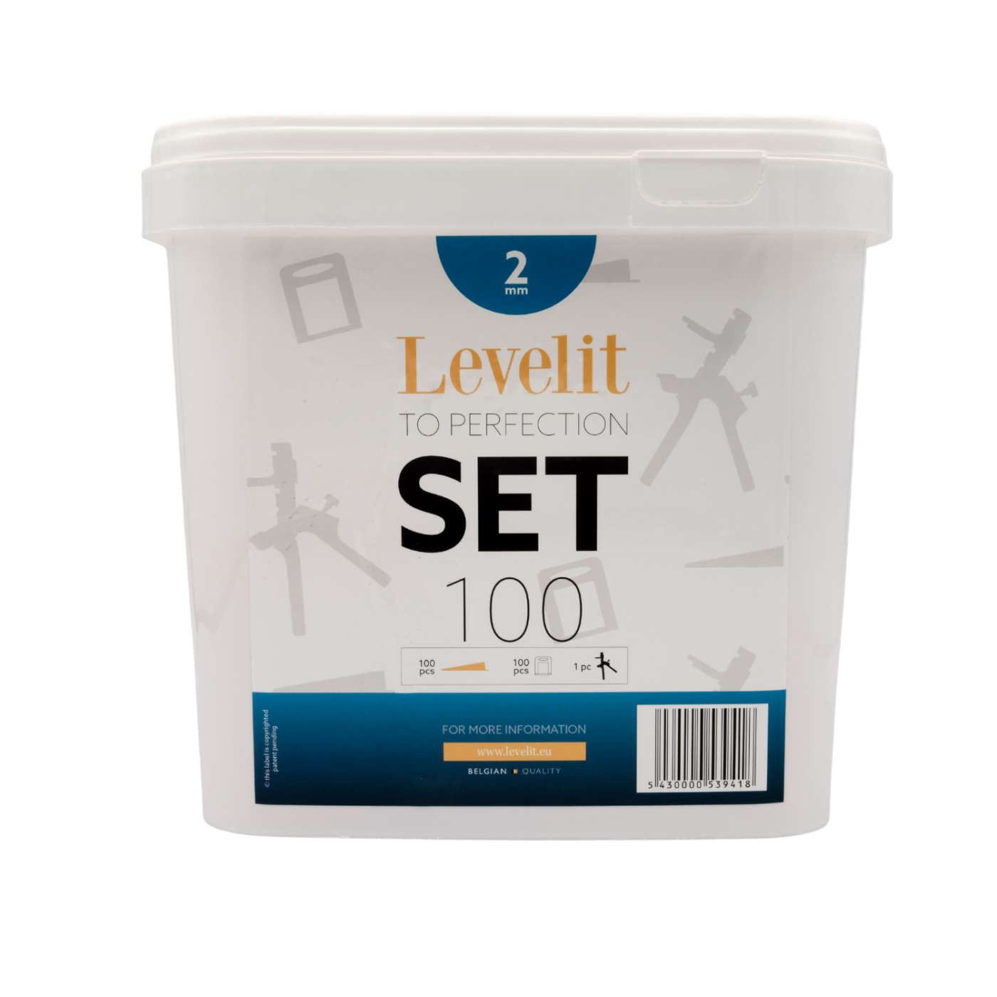 Levelit – Kompletter Satz – Keilen, Clips und Kunststoffzange