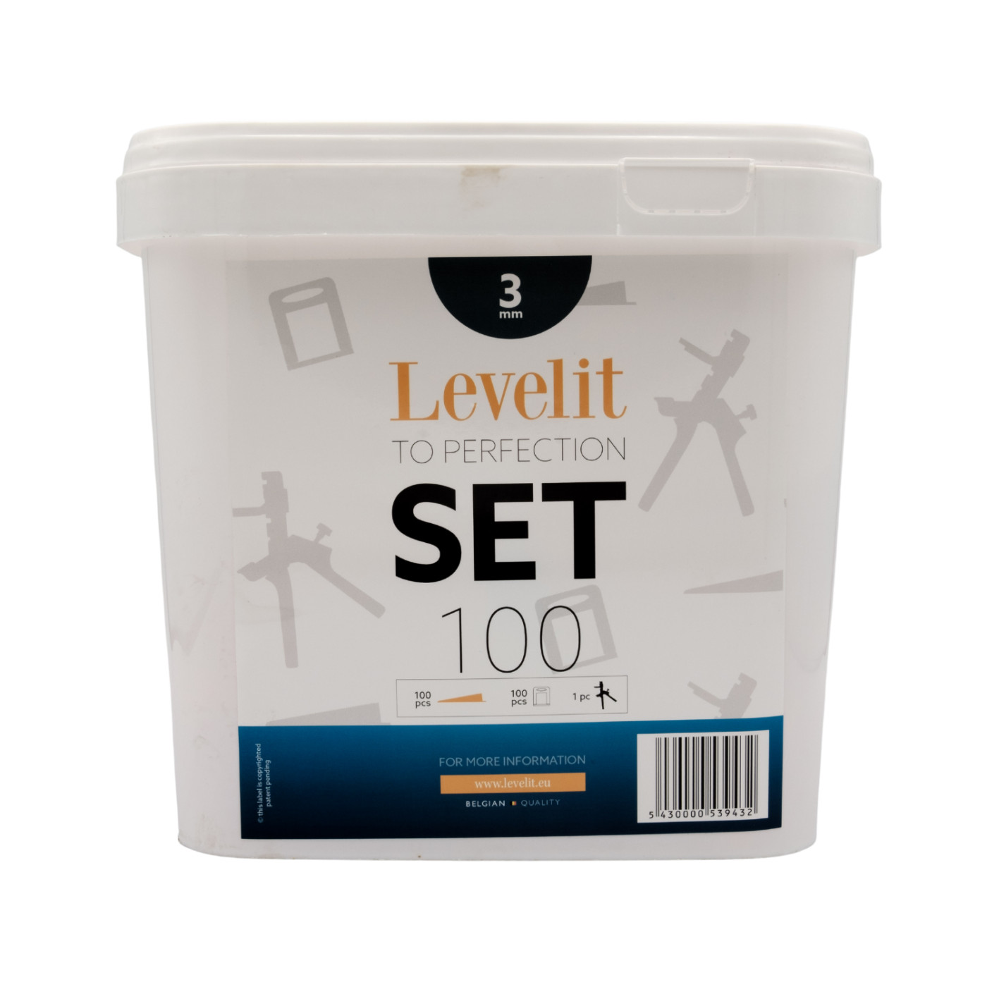 Levelit – Complete Set – Wedges, clips and plastic pliers