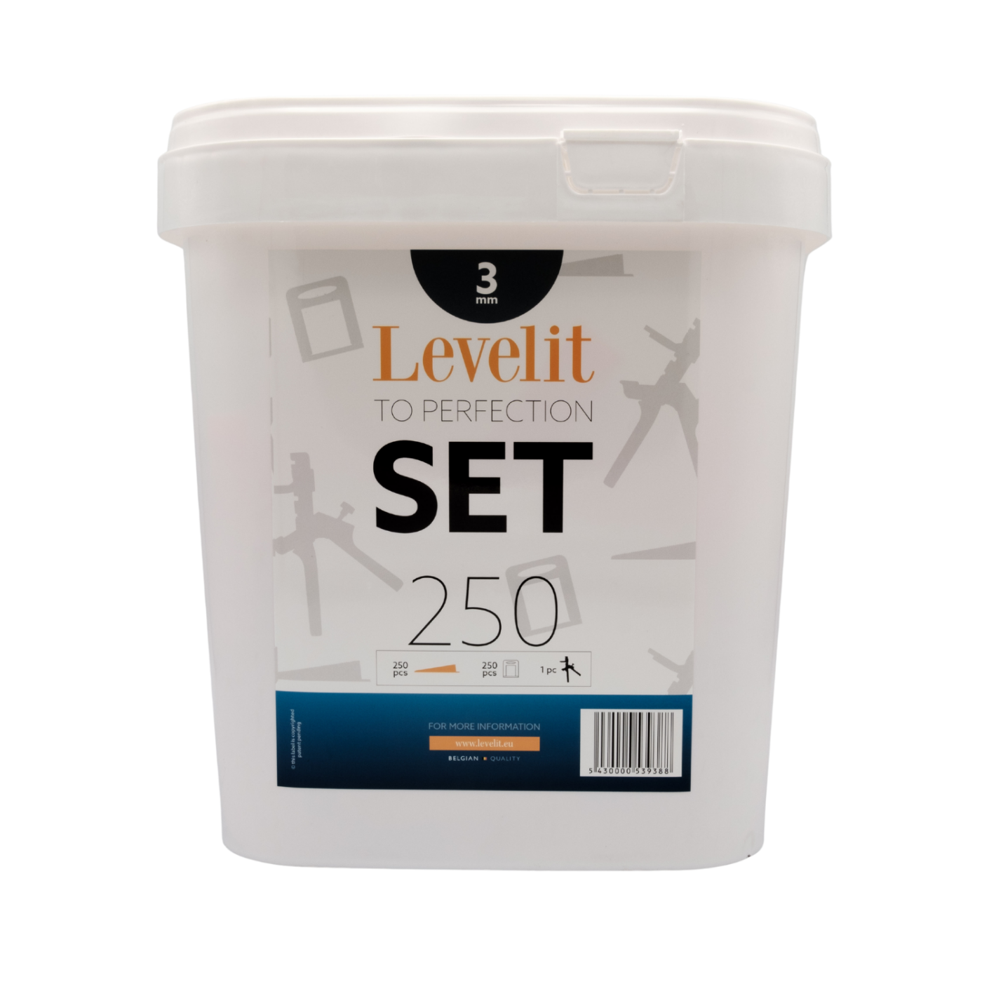 Levelit – Kit complet – Cales, clips et pinces en plastique
